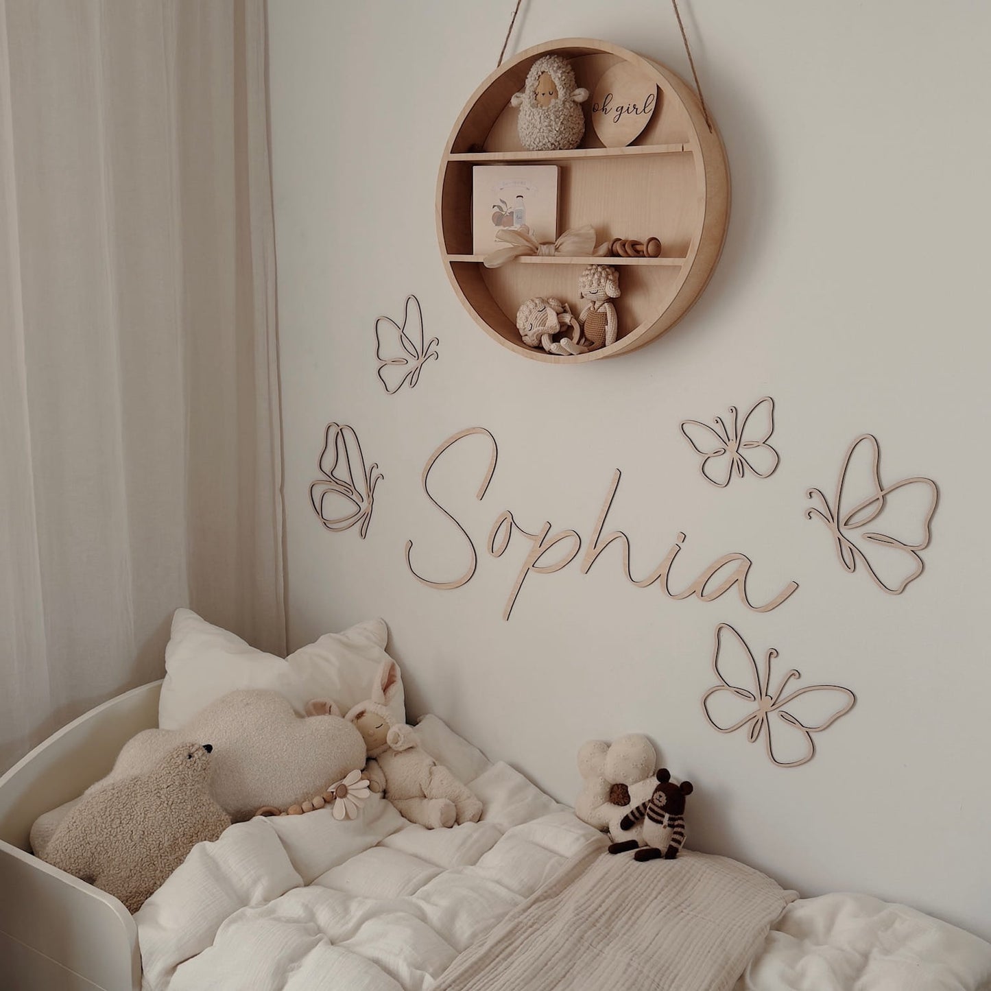 XL naam met vlinders