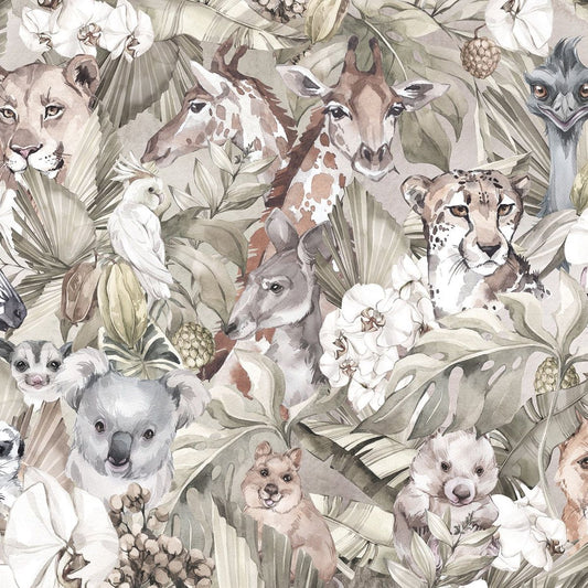 Safari peekaboo- Behang