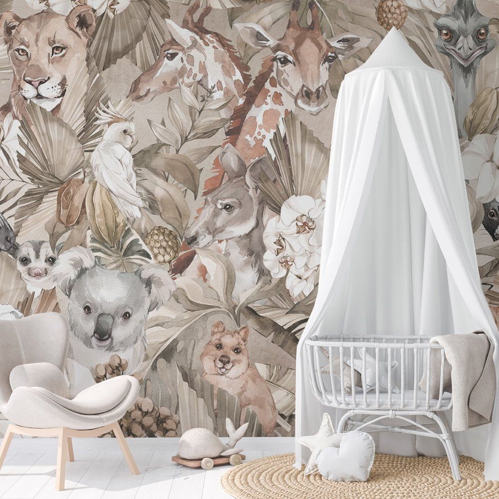 Safari peekaboo- Behang