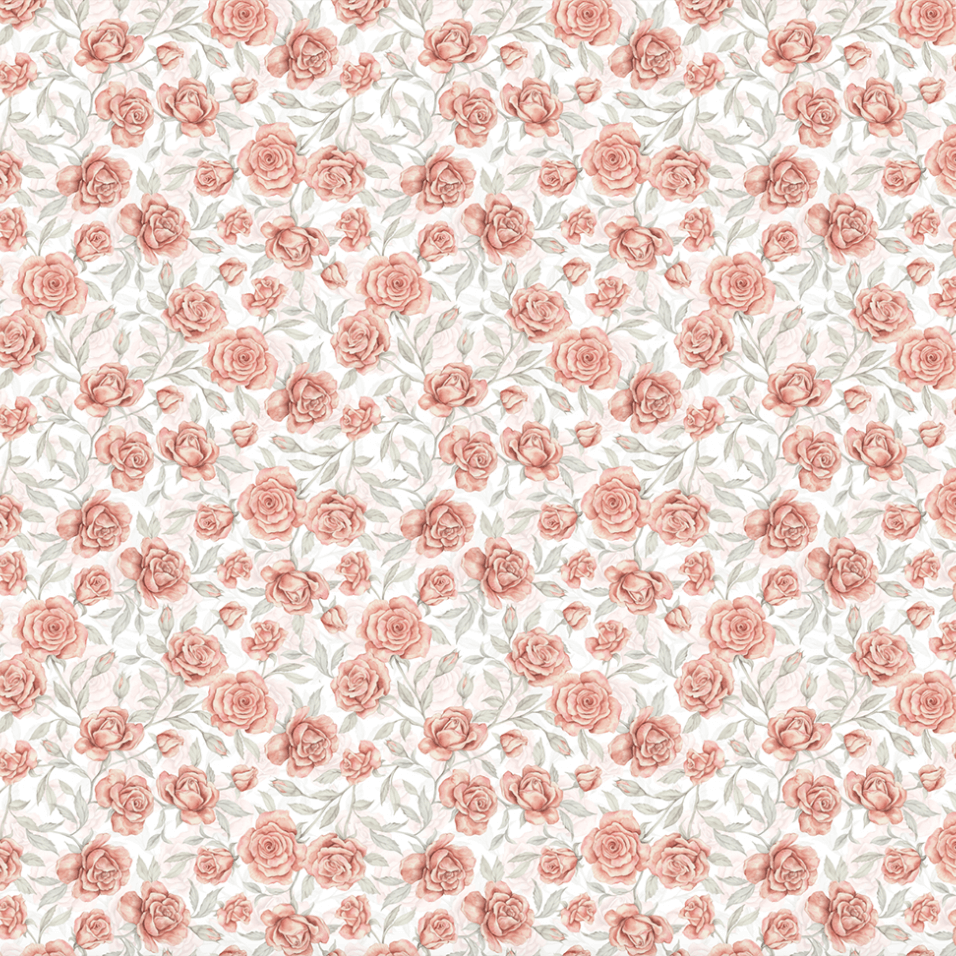 Powder Pink Rose Small- Behang
