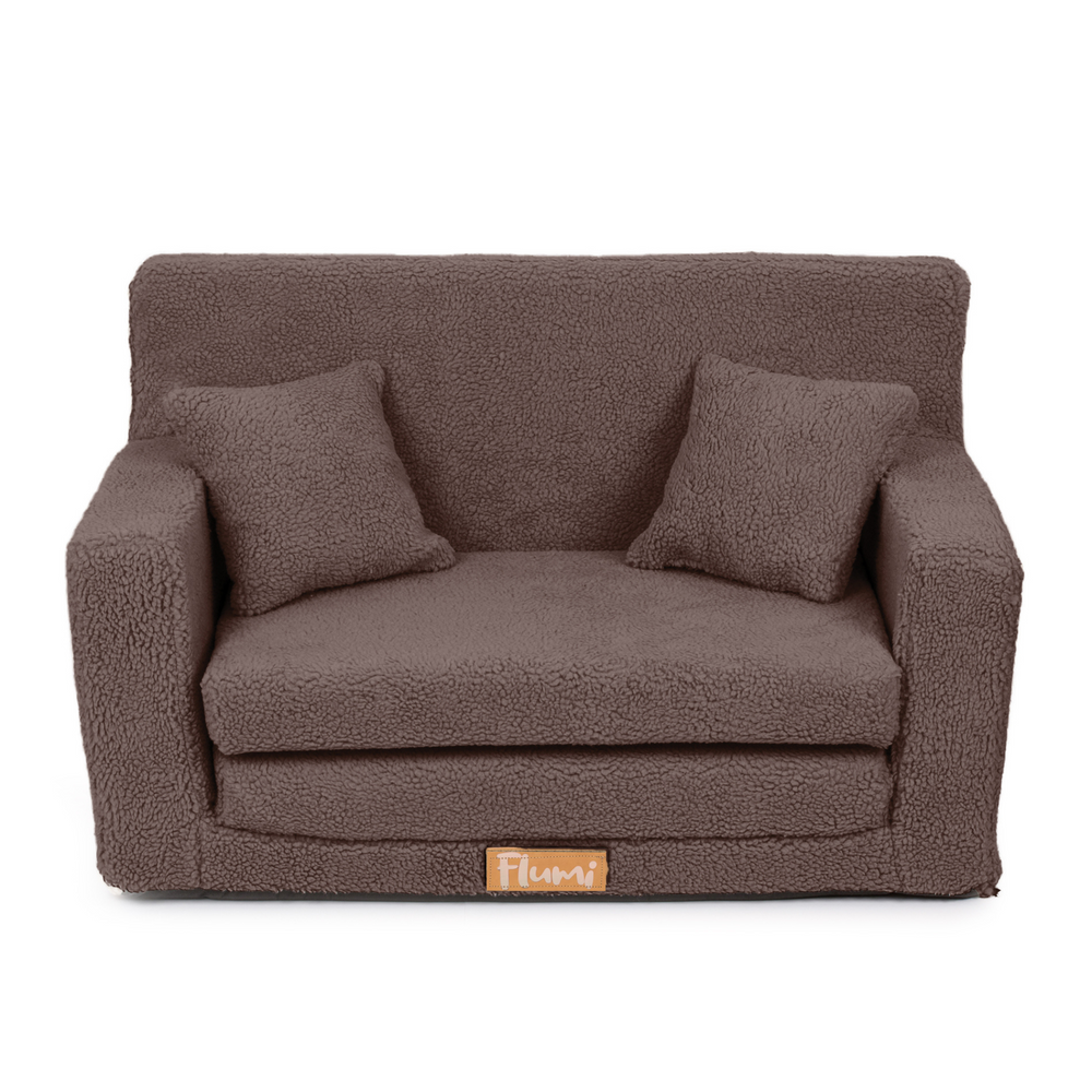 Folding children's sofa - Teddy chocolate