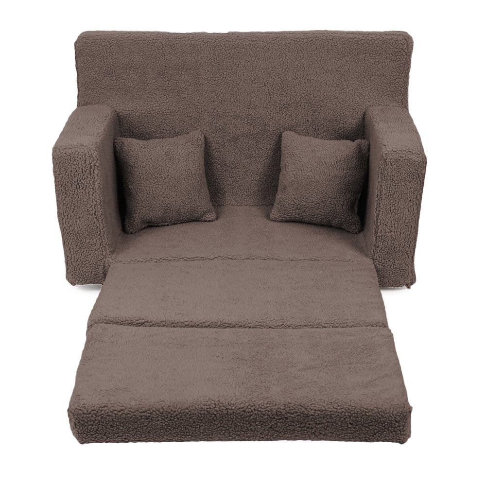 Folding children's sofa - Teddy chocolate