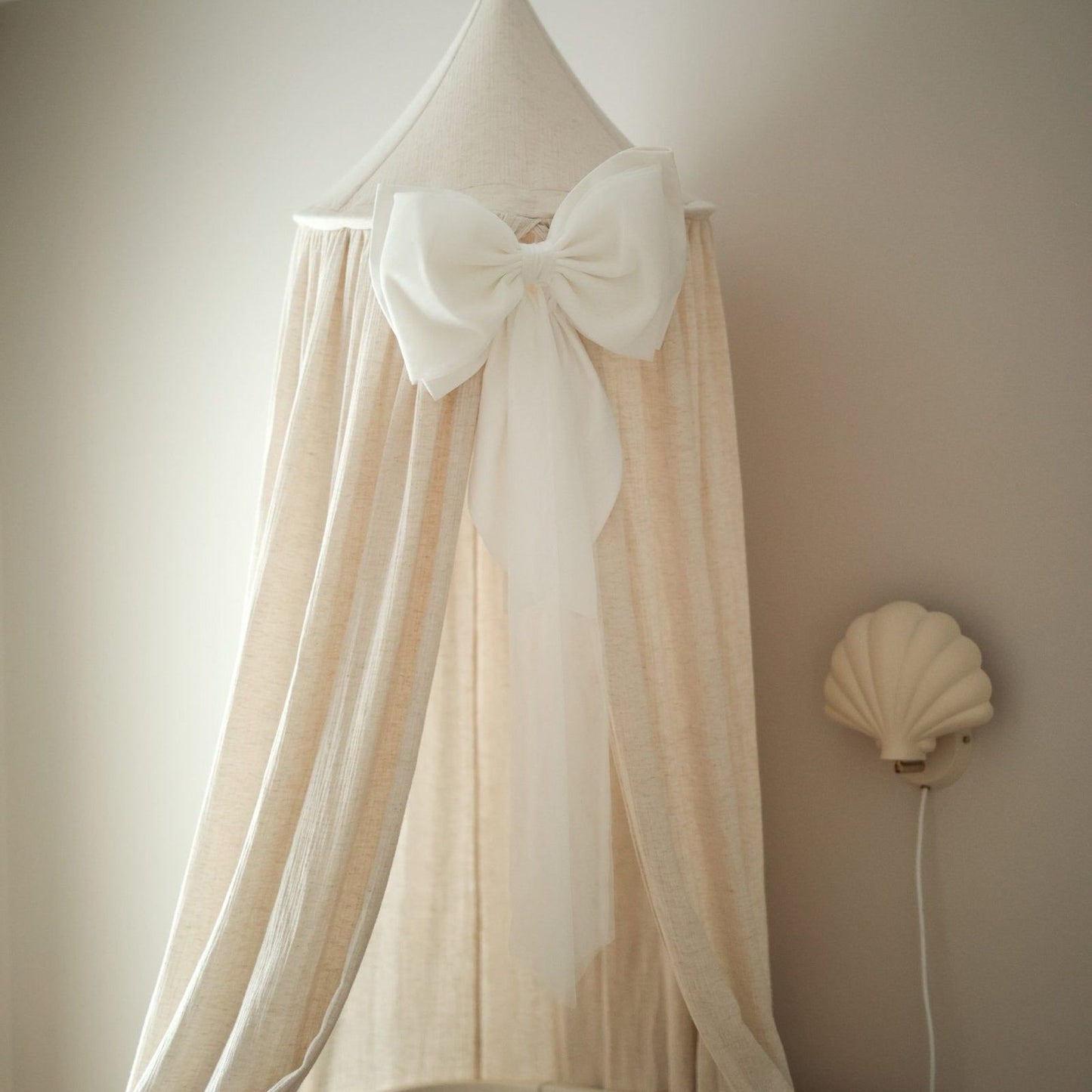 XL tulle bow-Cream