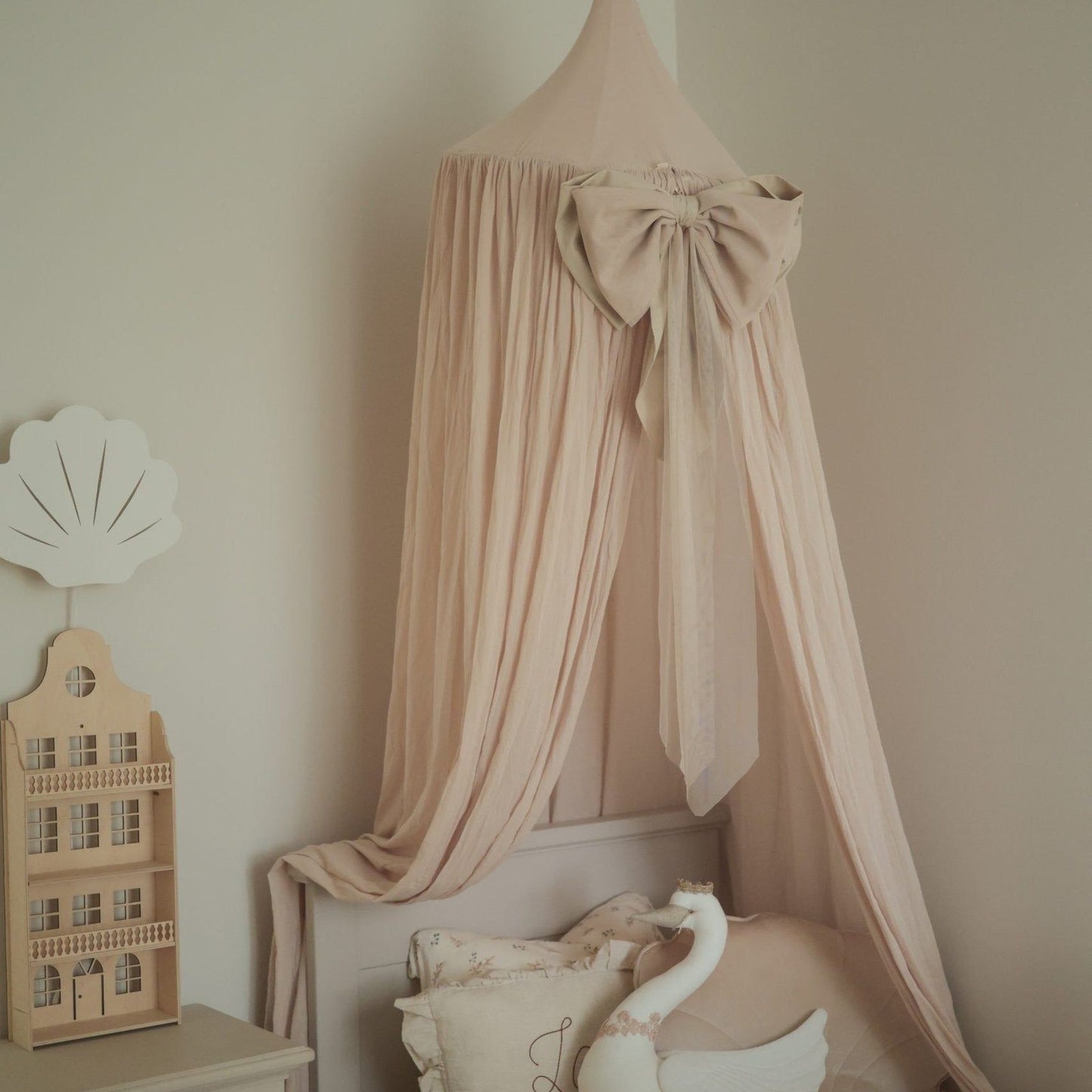 Nœud en tulle XL - Beige