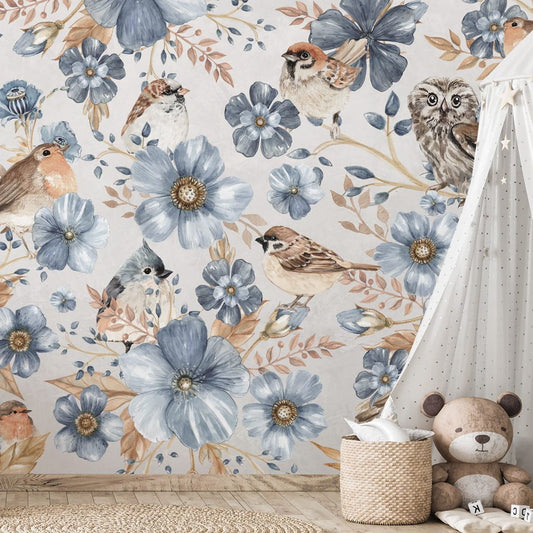 Birds Blue-Behang