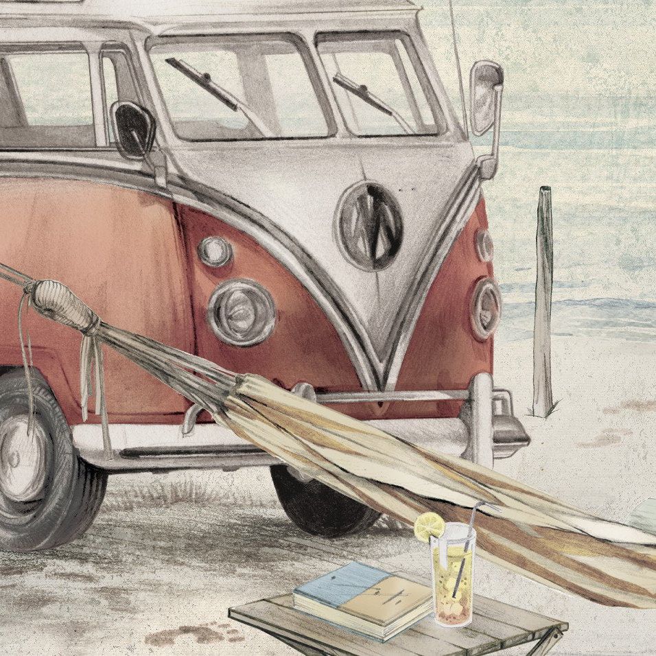 Surf Camp- Mint -Wallpaper