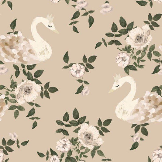 'Swans kingdom -beige-  ' Behang