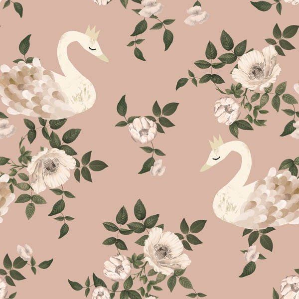 'Swans kingdom -Pink- ' Behang
