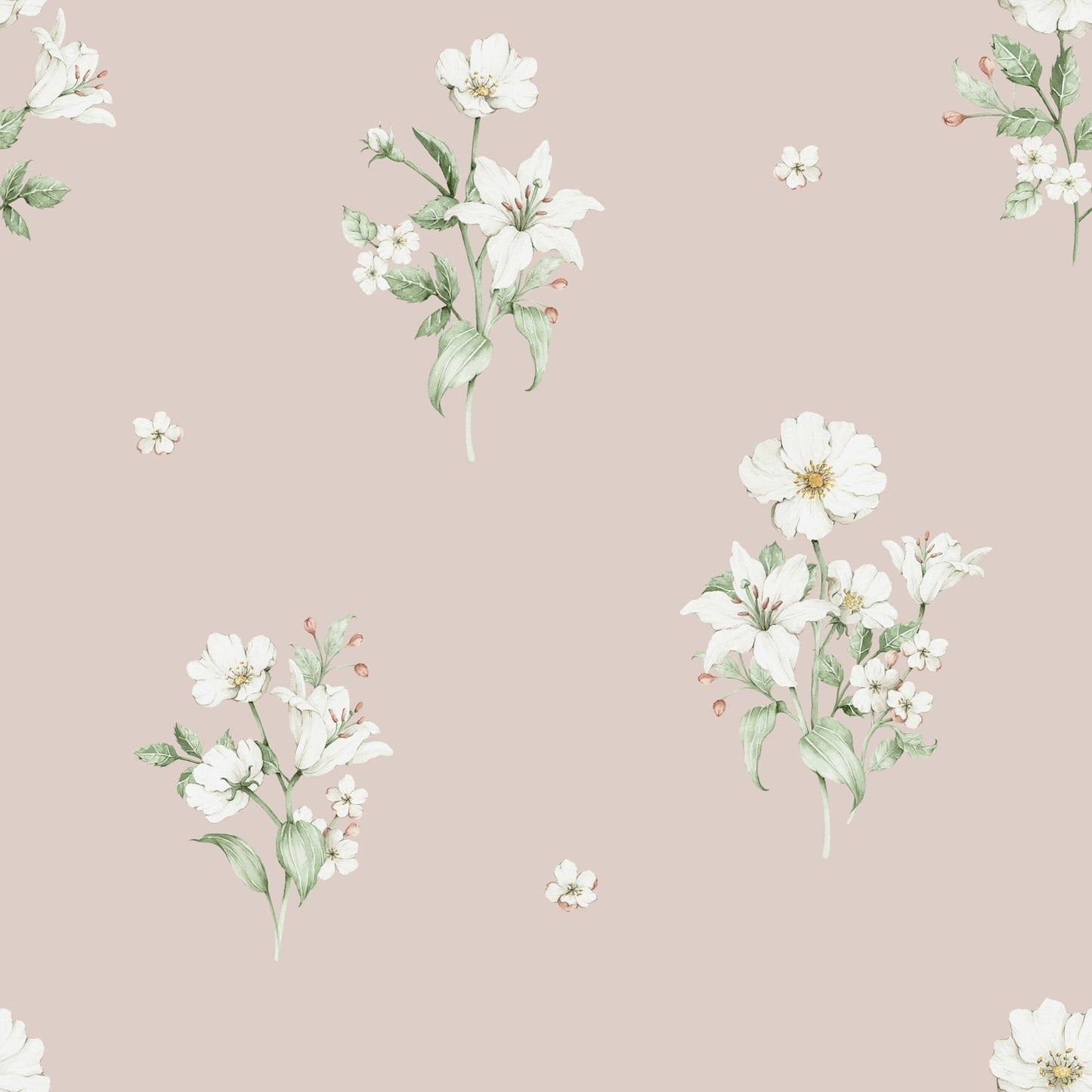 Fleurs roses et blanches - Fond d'écran