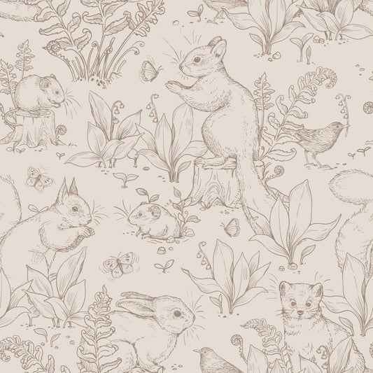 Forest Life- Beige-Behang