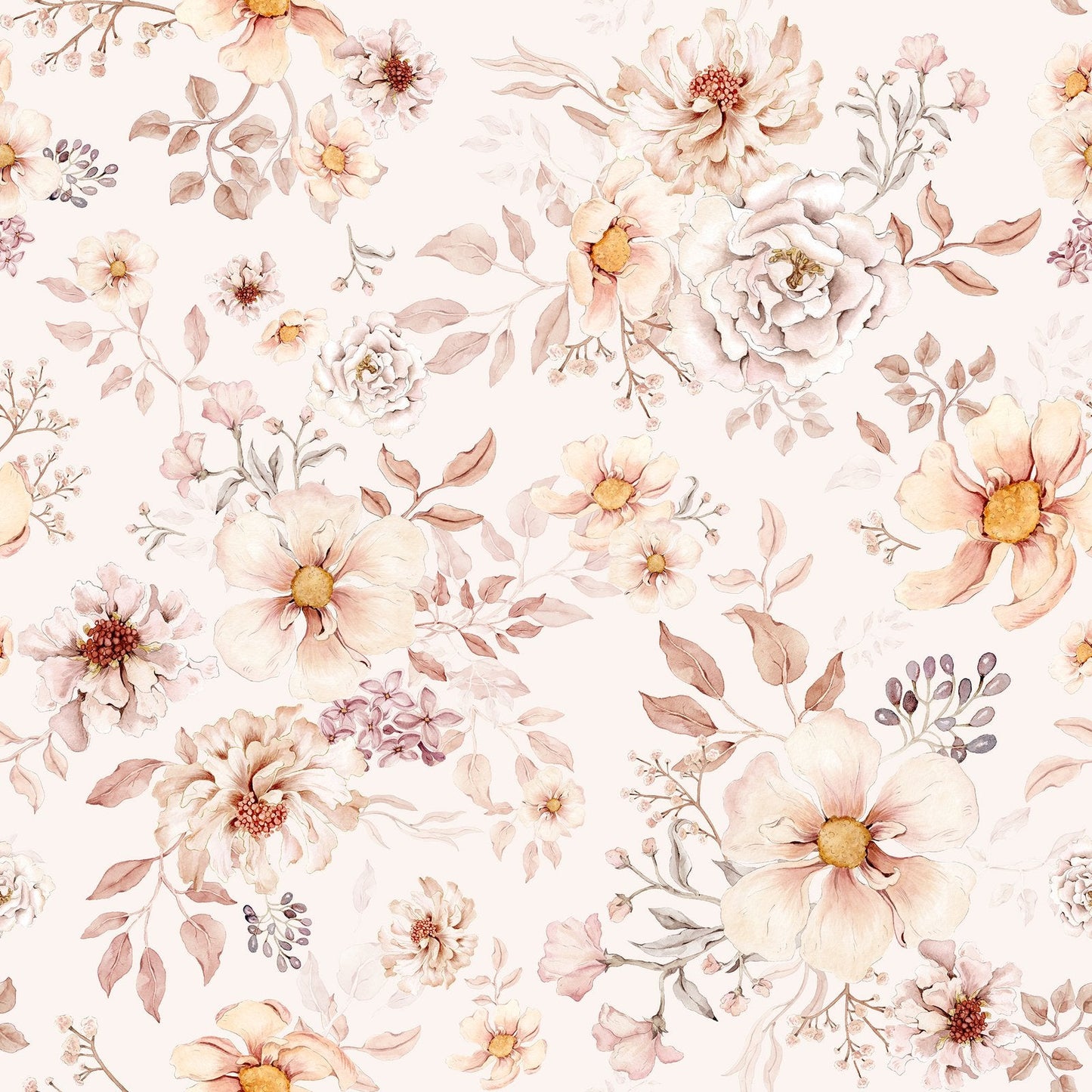 Fleurs Boho - Papier peint