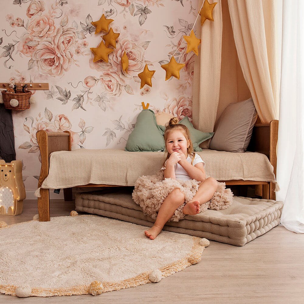 Papier peint beige romantique