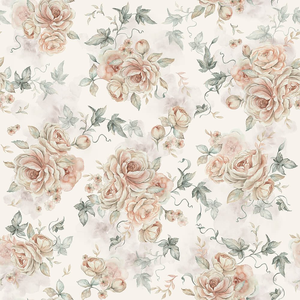 Papier peint beige romantique