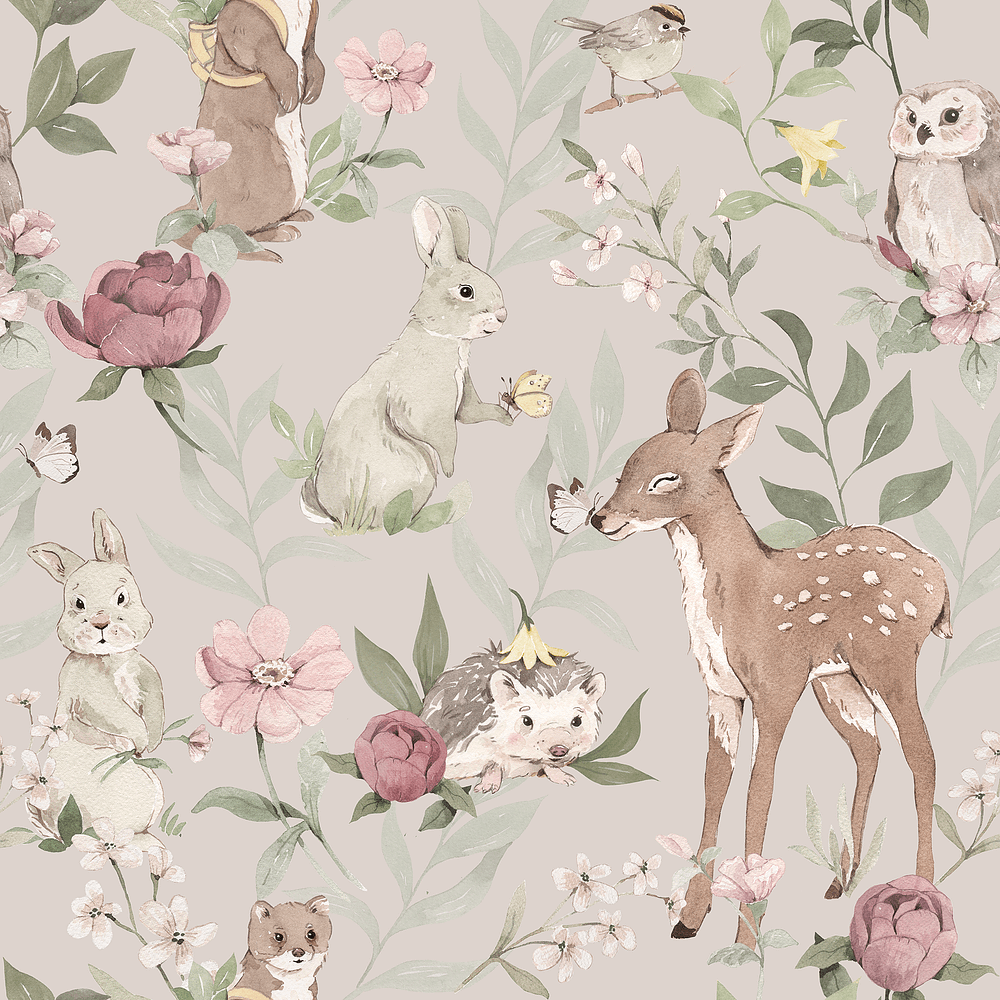 Woodland -Girls-Gray-Behang
