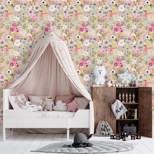 Beige Bloom -  2 rollen-  Behang