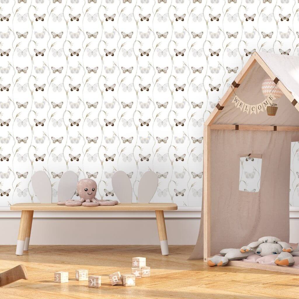 Sienna Butterflies - 2 rollen- Behang