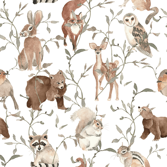 Histoires d'animaux de la forêt - 2 rouleaux - Papier peint