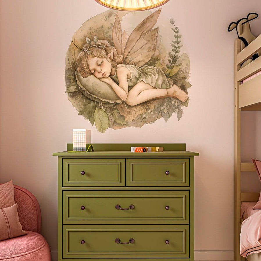 Forest sleeping Fairies - Circle Wandsticker