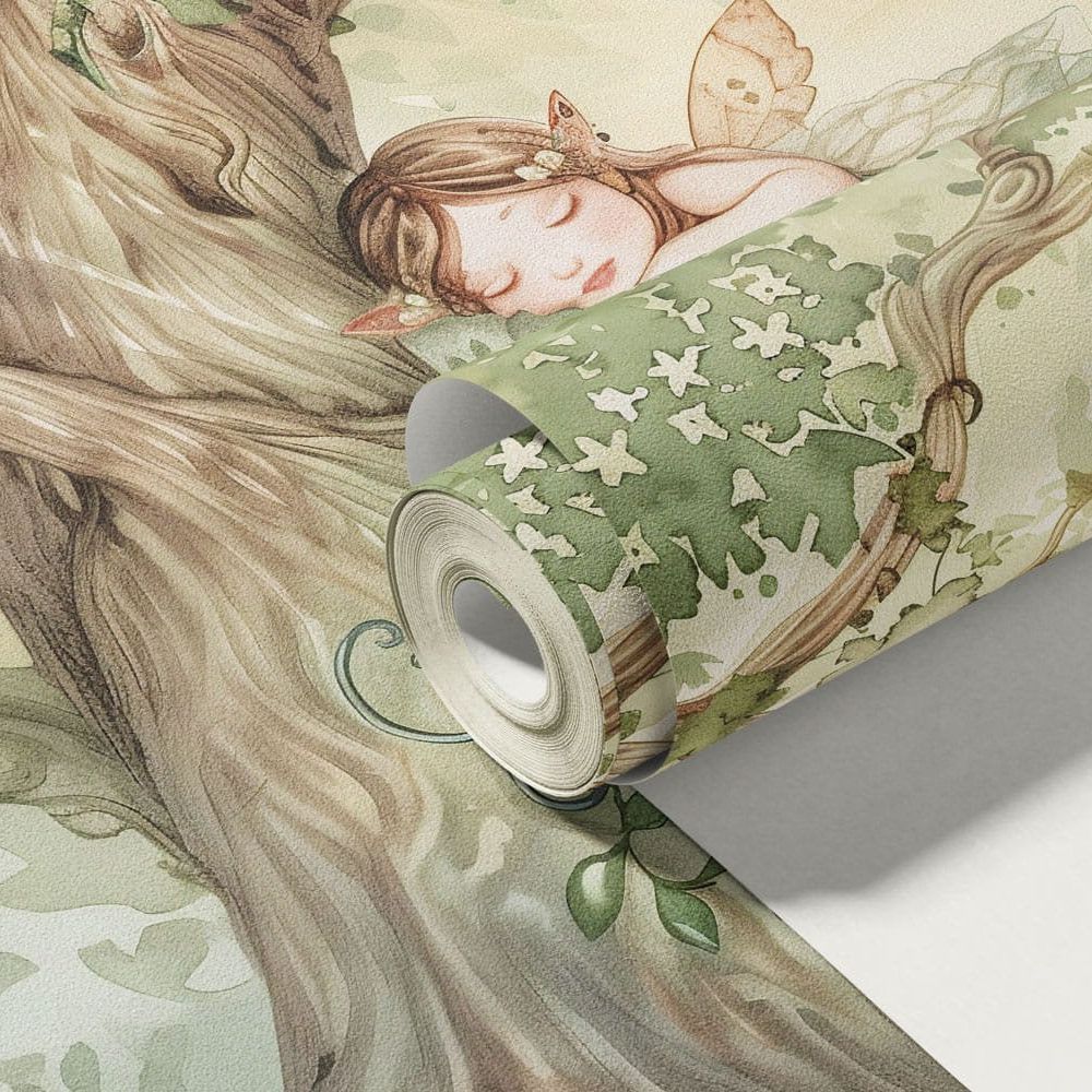 Sleepy fairy forest wallpaper