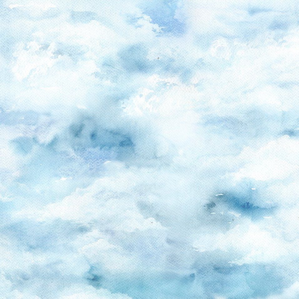 Clouds- Blue-Behang