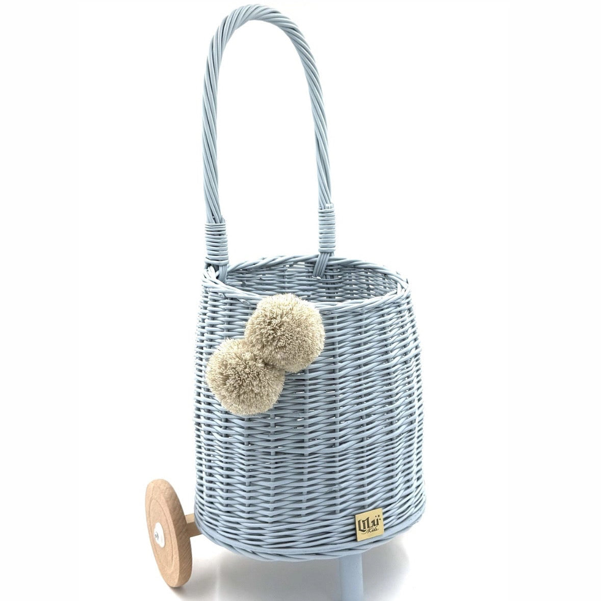 Rieten Poppenwagen 'BUGGY' Baby Blue