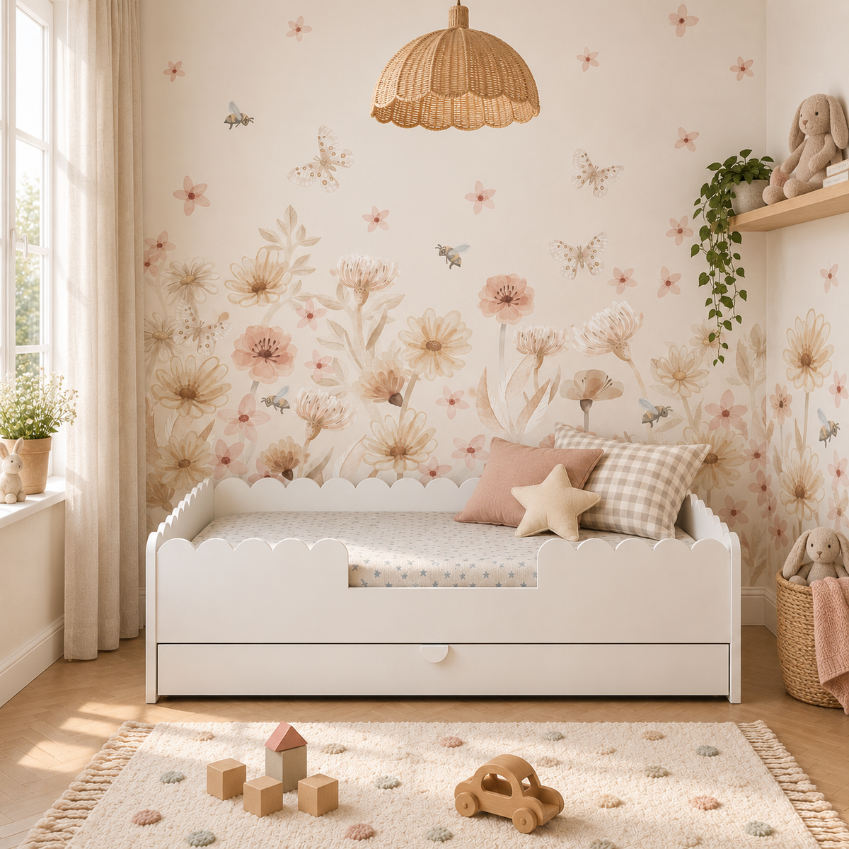 Nomi Montessori Snow white bed met lade, 80 × 160 cm