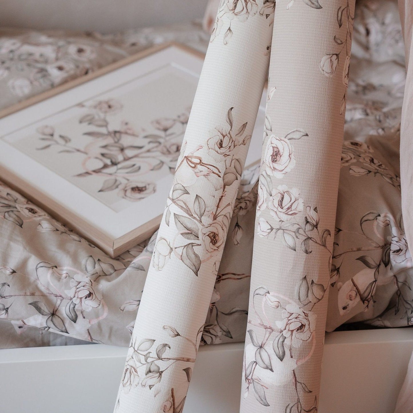 Poster Floral Mice- Cream