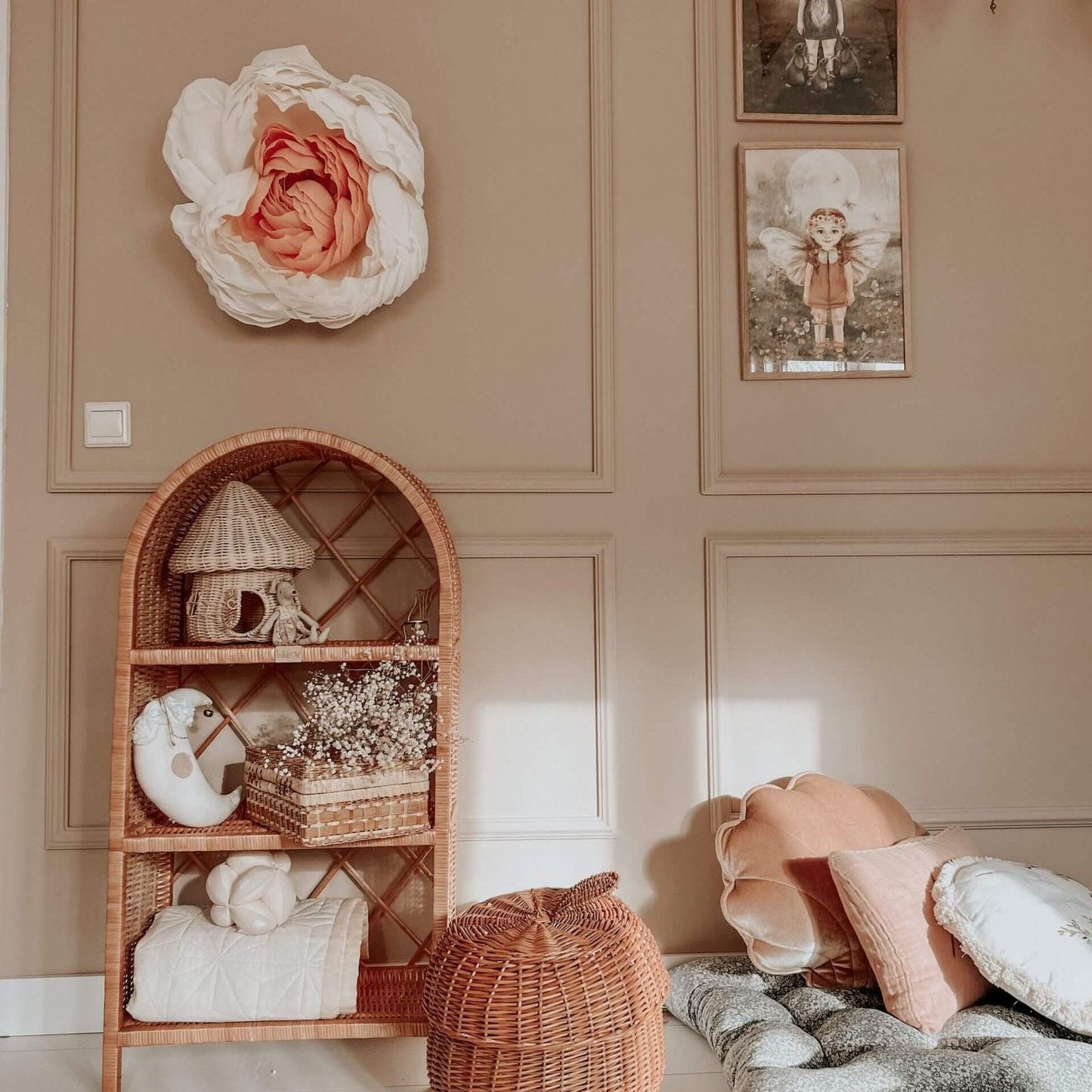 Wandbloem Cream & Apricot