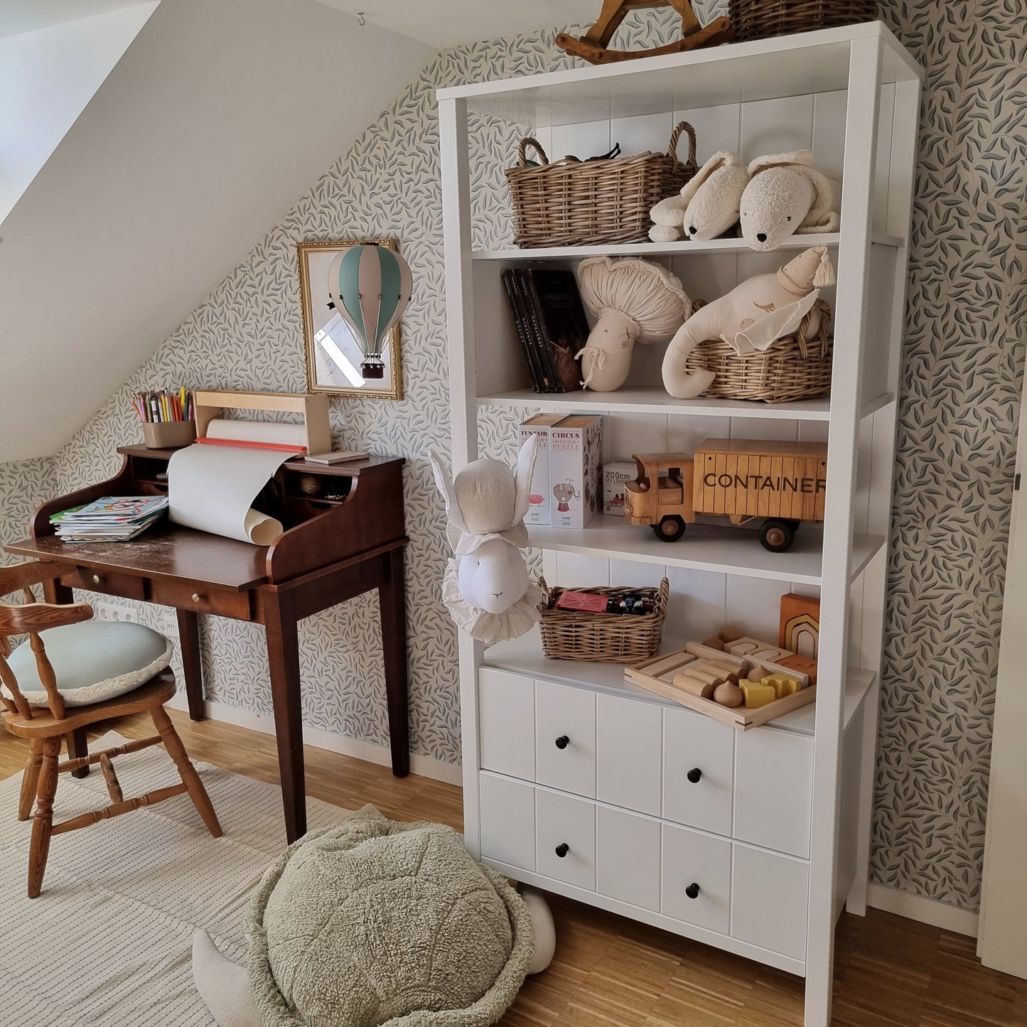 Aveline Bookcase with 2 Drawers - White