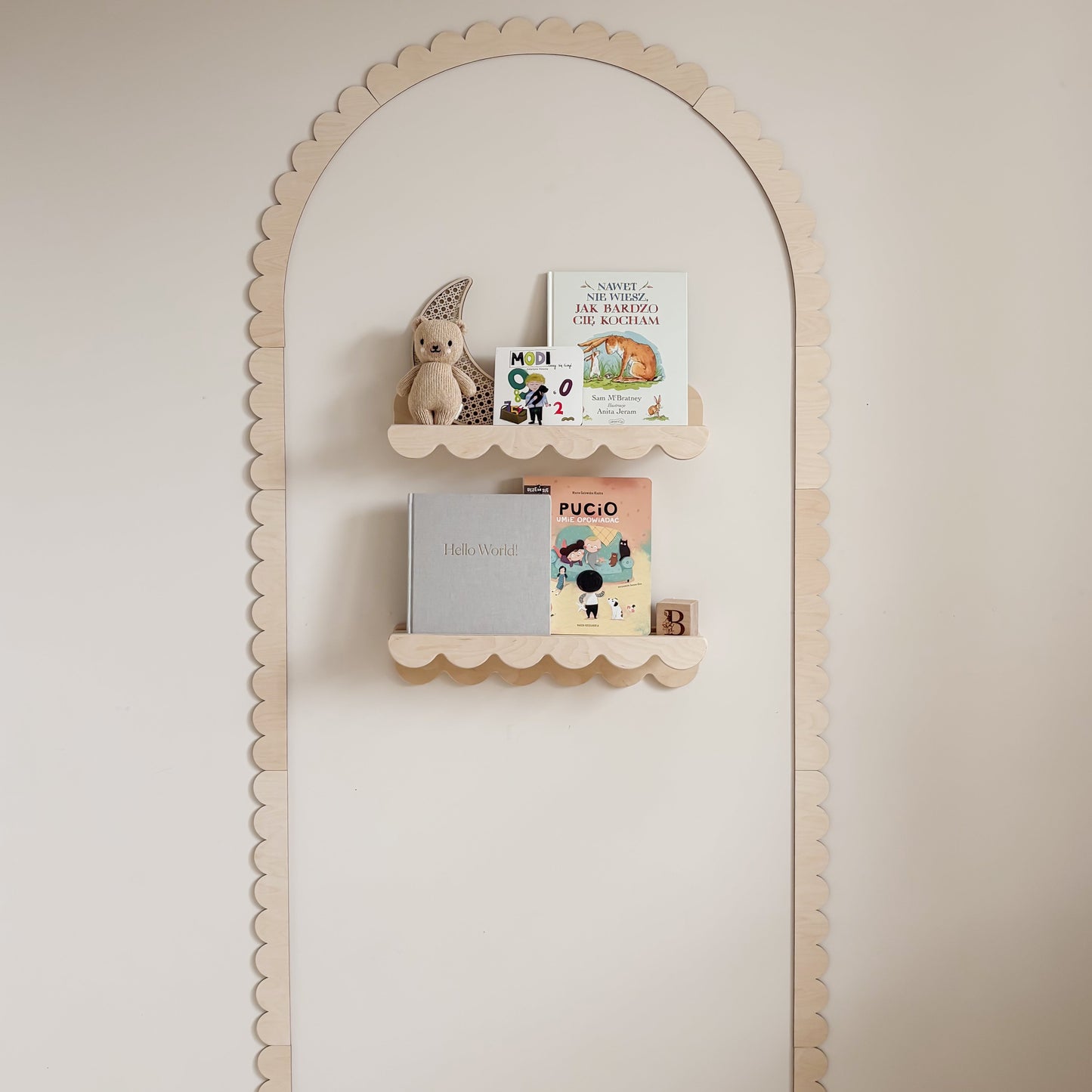 Arche murale XL en bois couleur naturelle