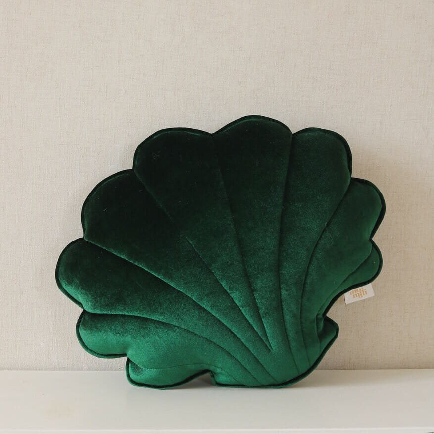 Velvet sierkussen schelp, 'Emerald Pearl' -MoiMili