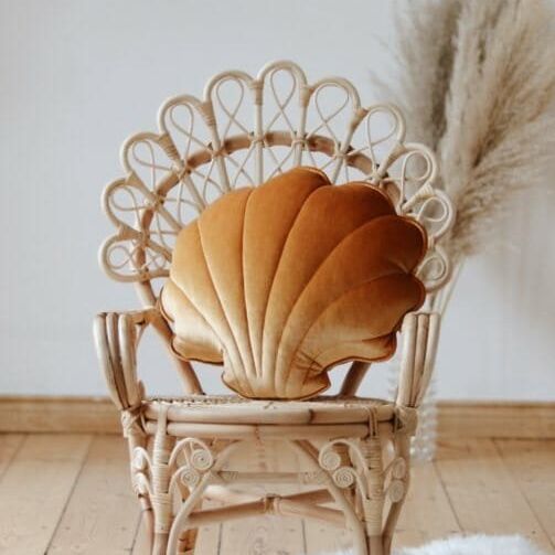 Velvet sierkussen schelp