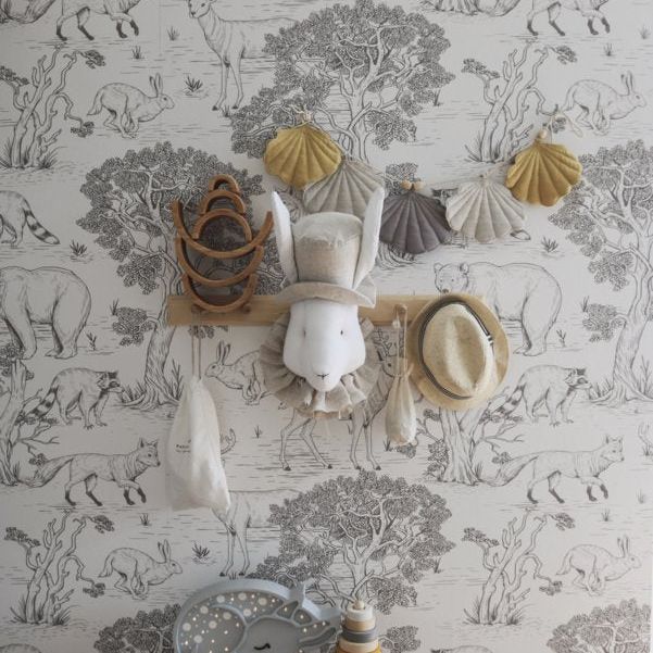 Animals White  ' Behang