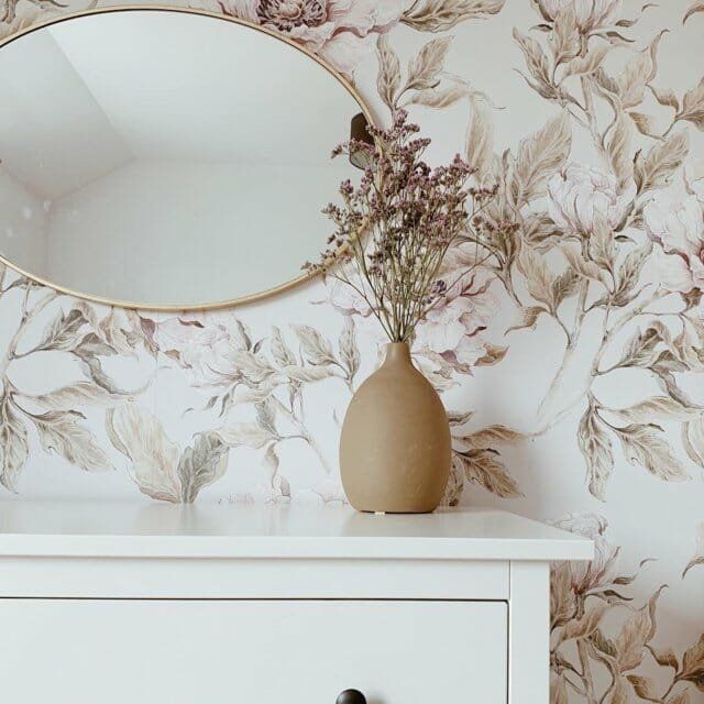 Peonies beige  ' Behang