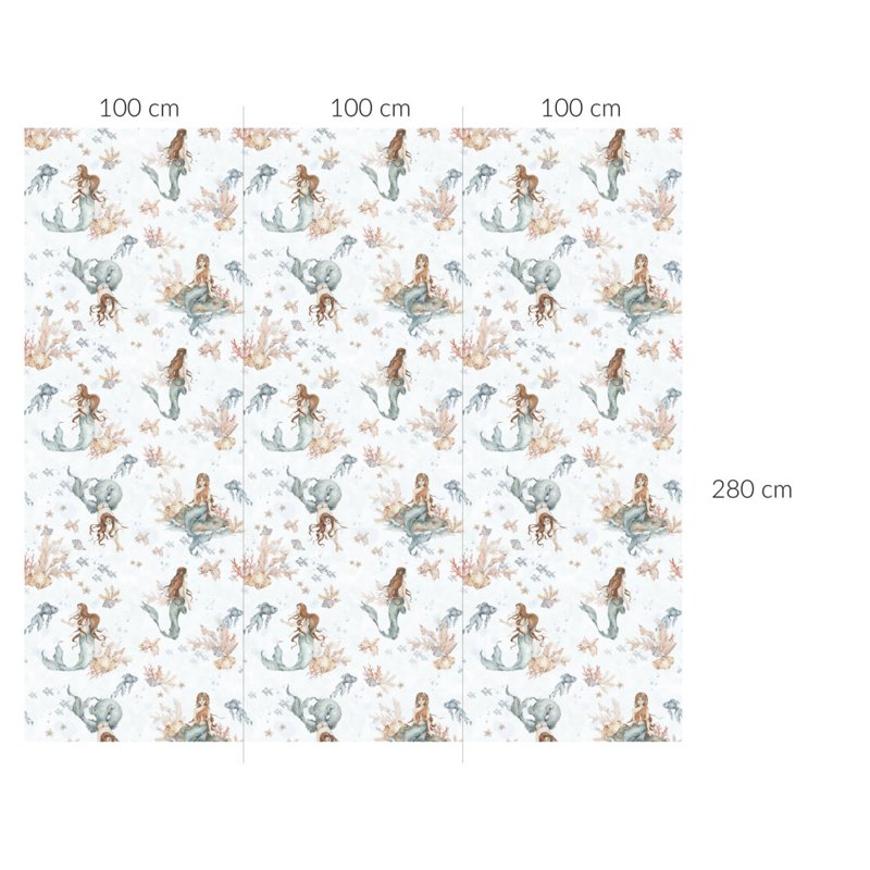 Mermaids in Waves Light wallpaper