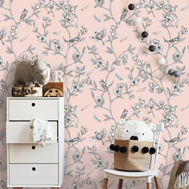 Spring-Roze Behang