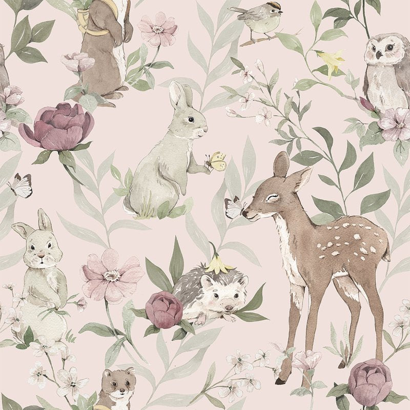 Woodland -Roze-Behang