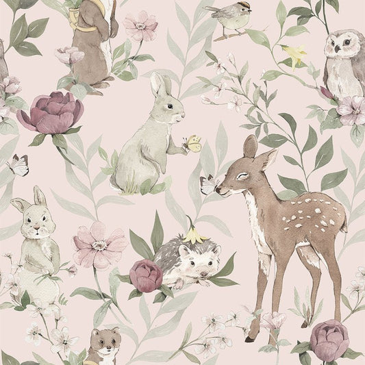 Woodland -Roze-Behang