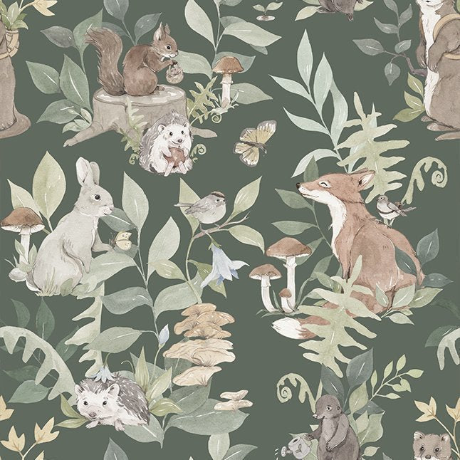 Woodland Dark Green- Behang