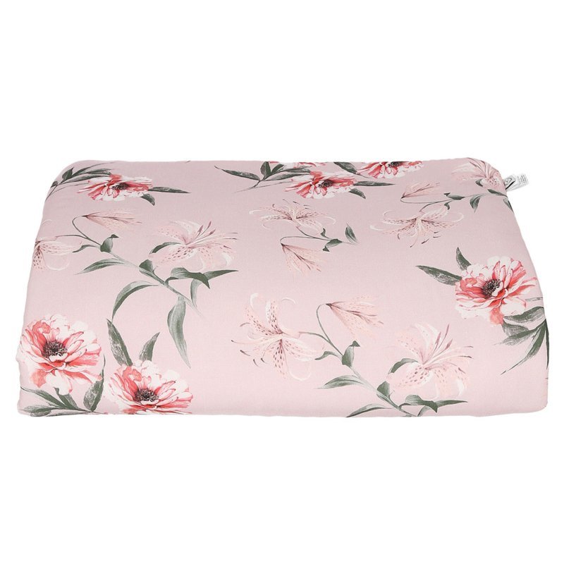 Red Flowers - quilt met kussen -75 x 65 cm, 30 x 40cm