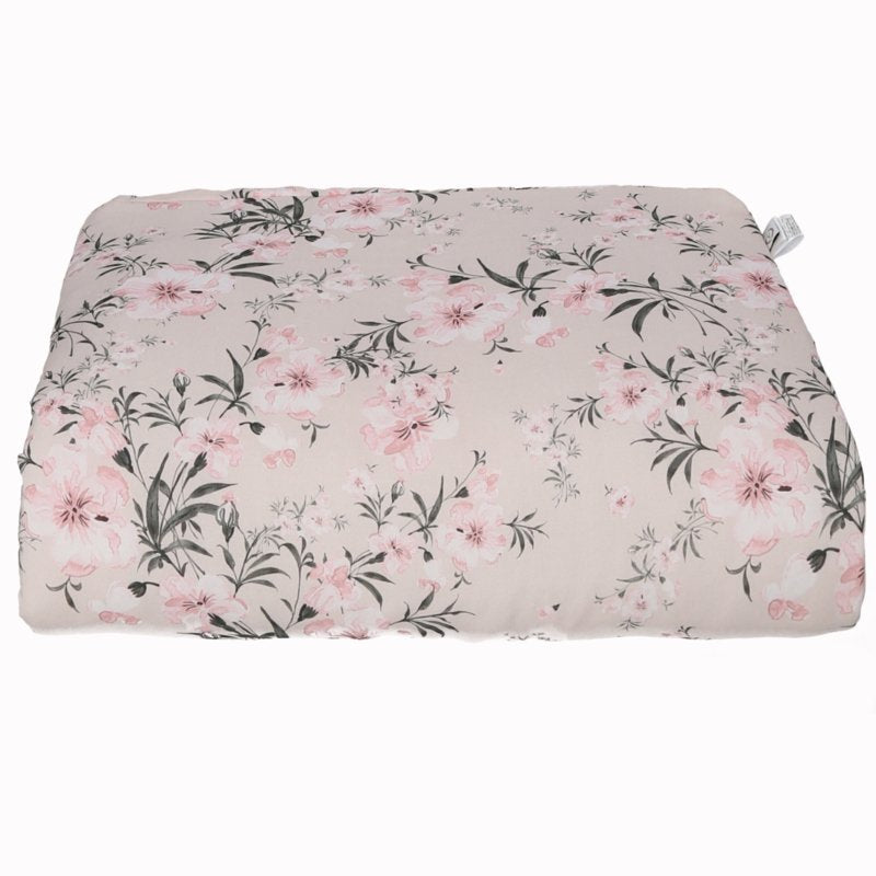 Flowers on Beige - quilt met kussen -75 x 65 cm, 30 x 40cm