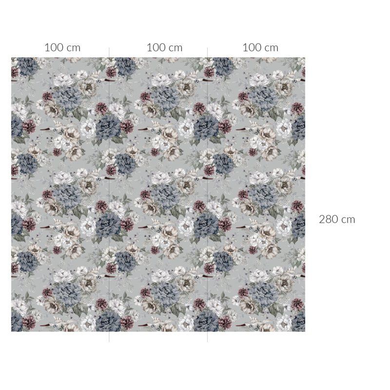 @dehuismuts Wallpaper Flowers and Storks- Dreamy Gray & Green-Unisex