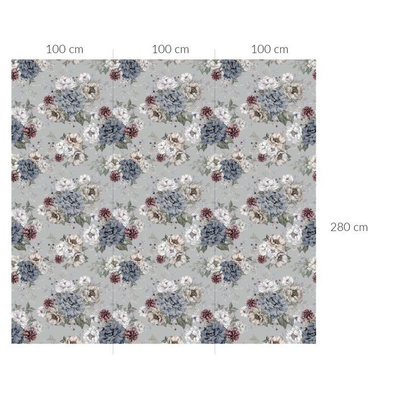 @dehuismuts Wallpaper Flowers - Dreamy Gray & Green - Unisex