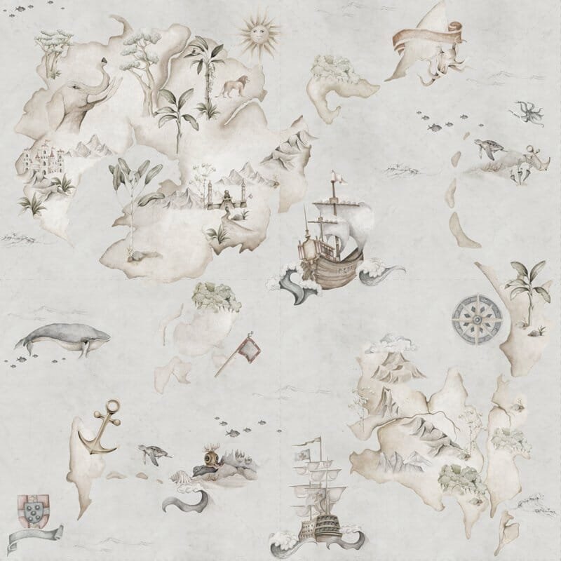 Map Stories From The Sea Color ' Behang