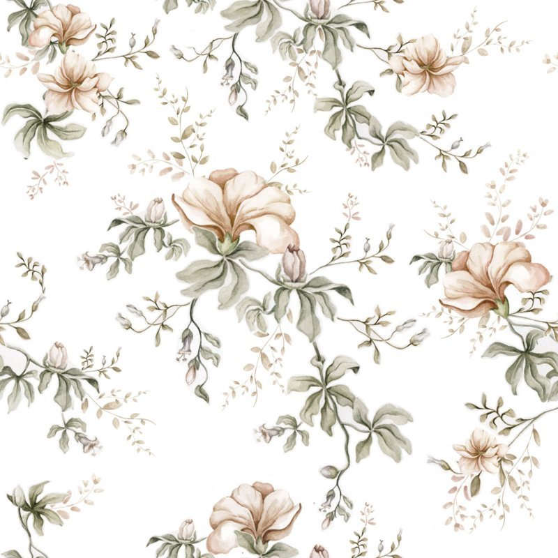 Flowers Of Wilderness White ' Behang