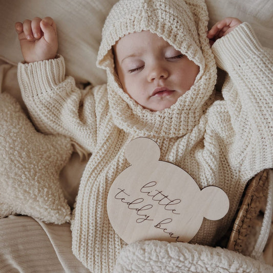 Panneau en bois « Petit ours en peluche »