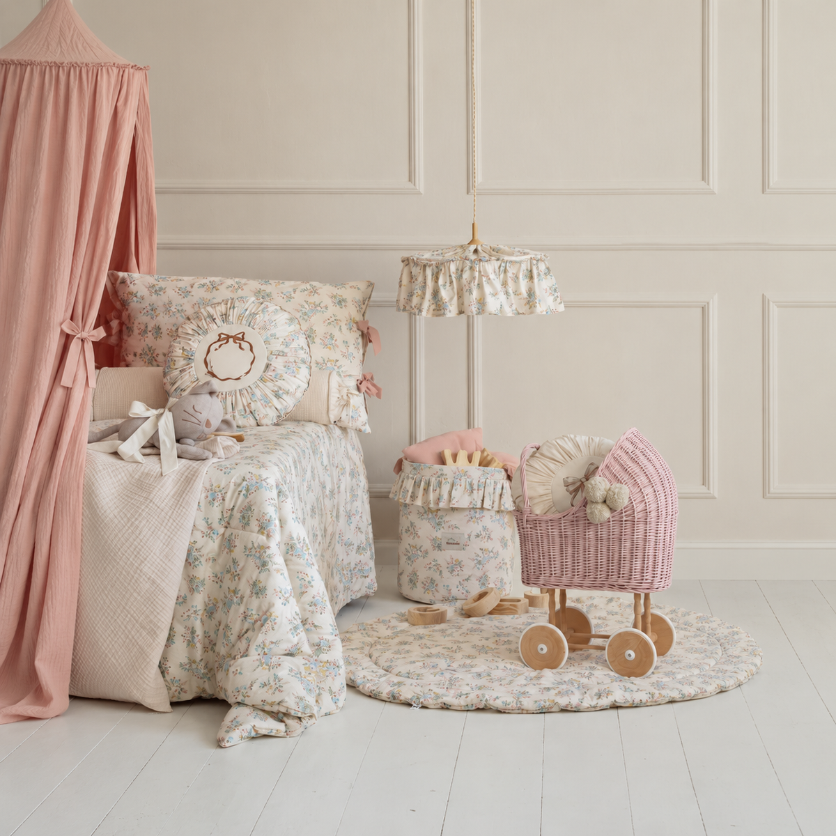 Katoenen beddengoedset Blooming Meadow – inclusief vulling