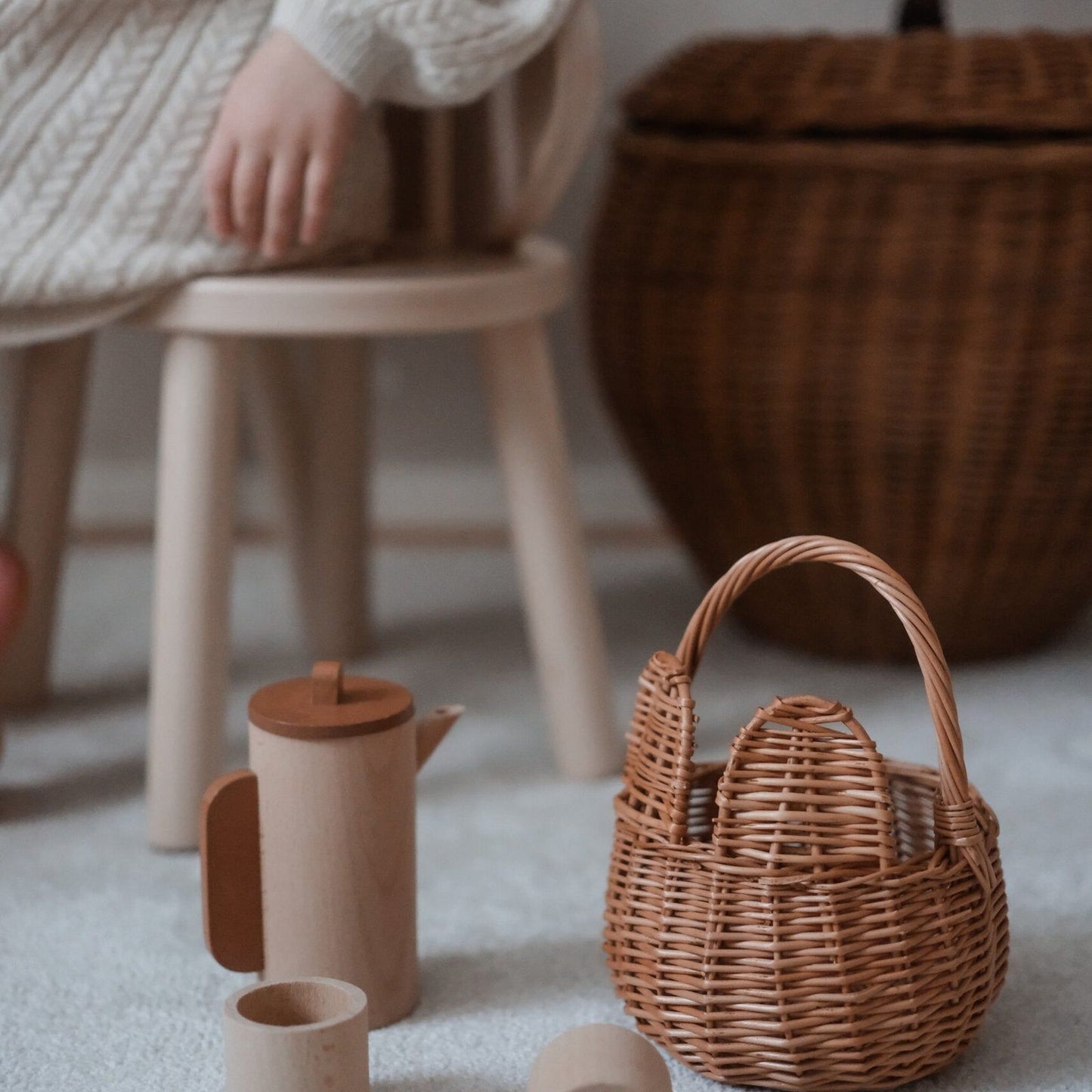 Rotan beren opbergmanden set