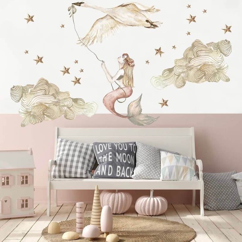 Wandsticker- Pink Mermaid