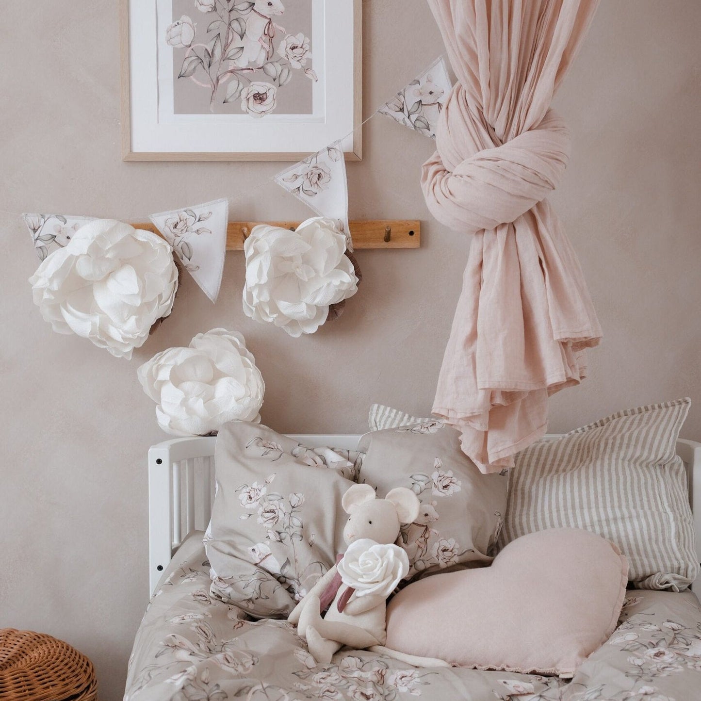 Wandbloemen set Cream- 3pcs